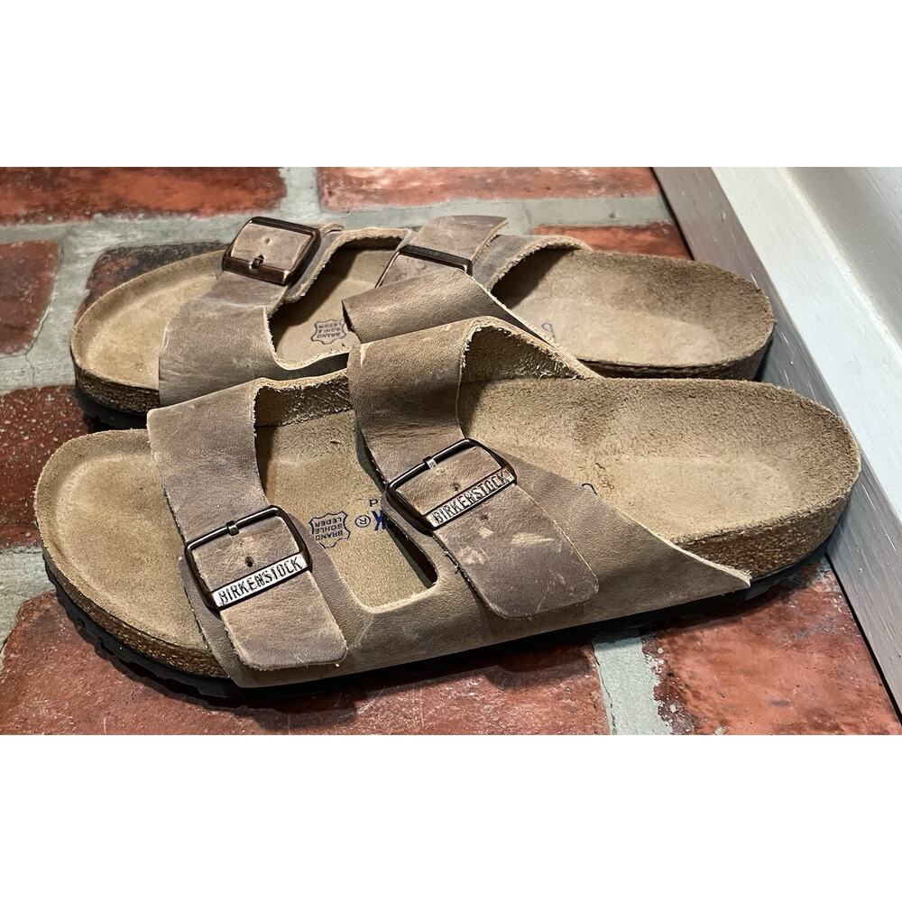 Birkenstock Arizona Tobacco Brown Oiled Leather Soft Footbed Regular Size 41